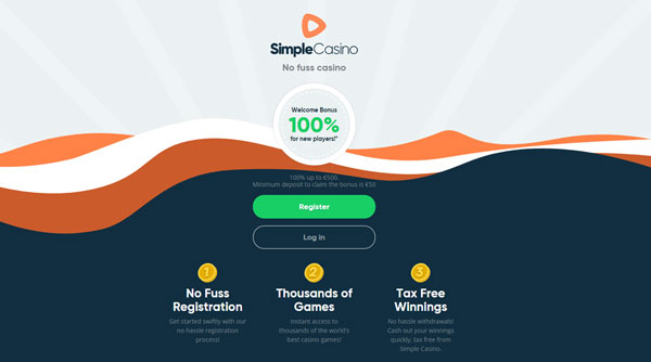 Simple Casino registreren