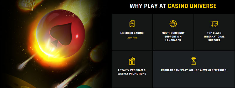 Casino universe kanspelvergunning