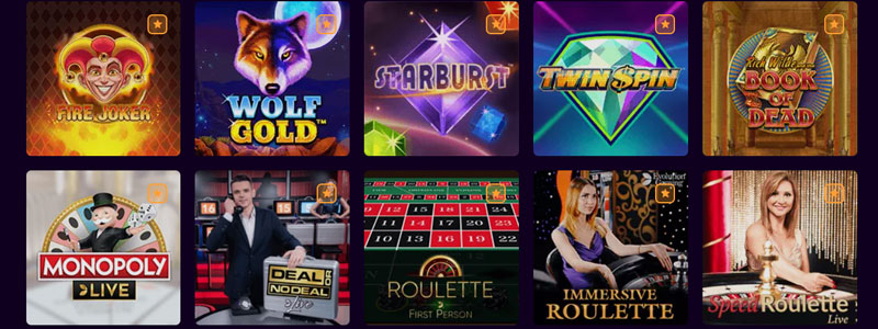 Dux Casino spelaanbod