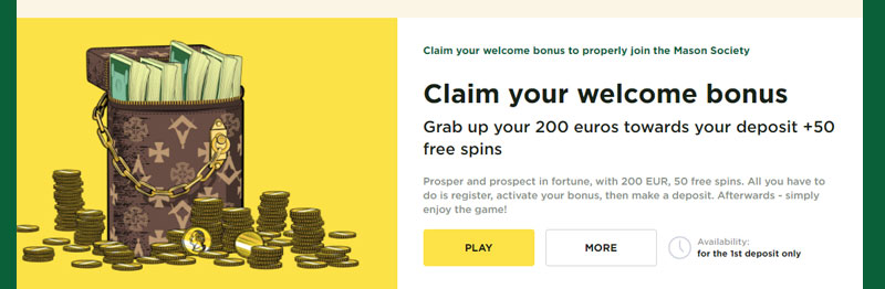 Mason Slots welkomstbonus