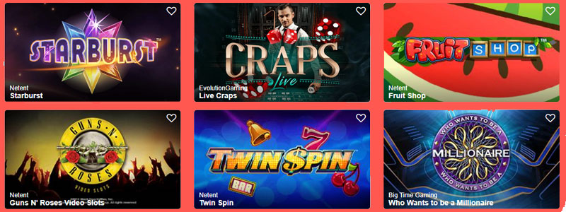 Turbo Vegas spelaanbod