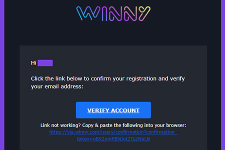 Winny Casino account activeren