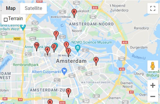 Neosurf verkooppunten in Amsterdam (screenshot).