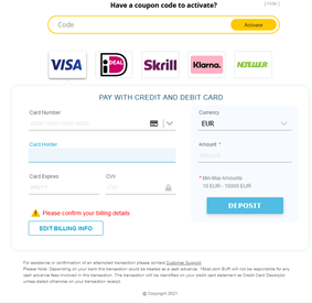18Bet Payment methods