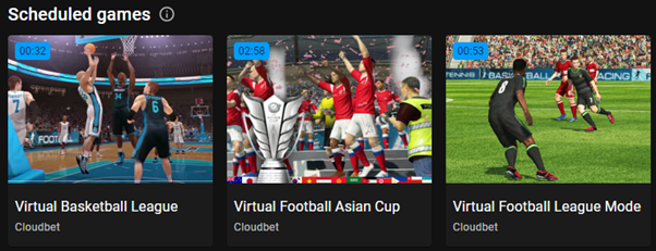 Cloudbet Virtual games screenshot