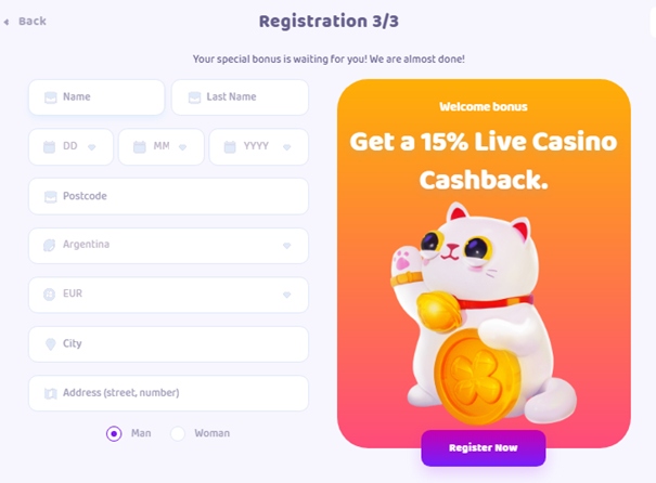 Last step to register on 7signs