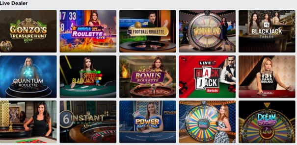 Live dealer games at betclic