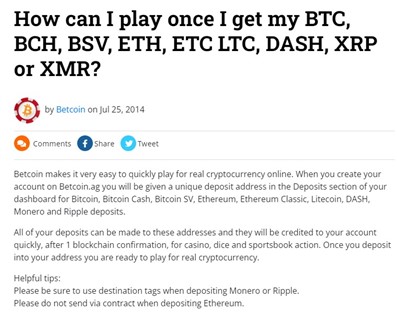 Betcoin Casino Klantenservice