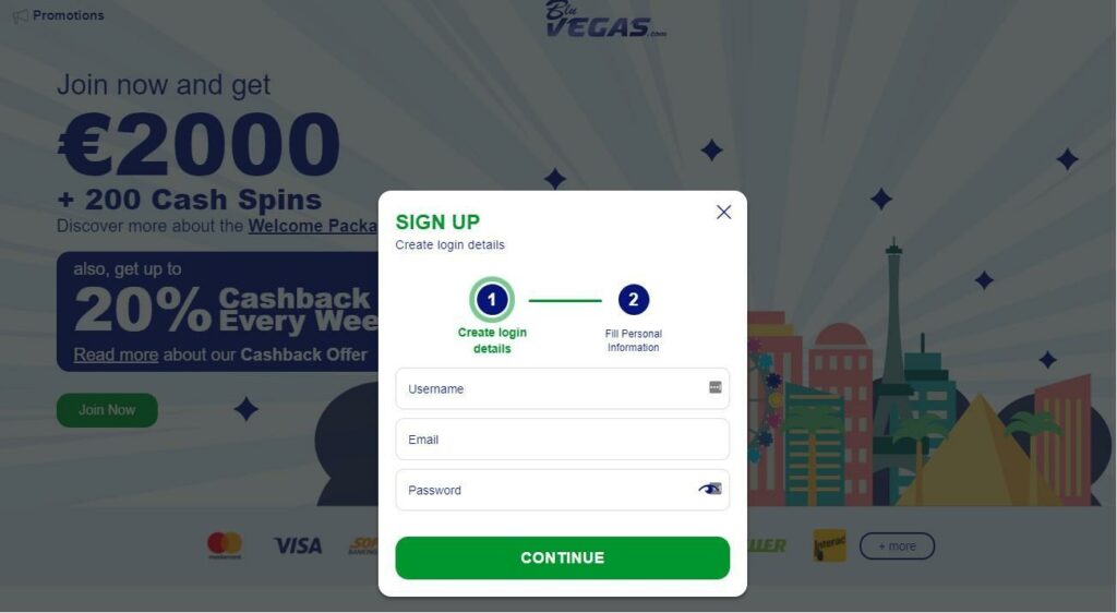 bluvegas sign up window 