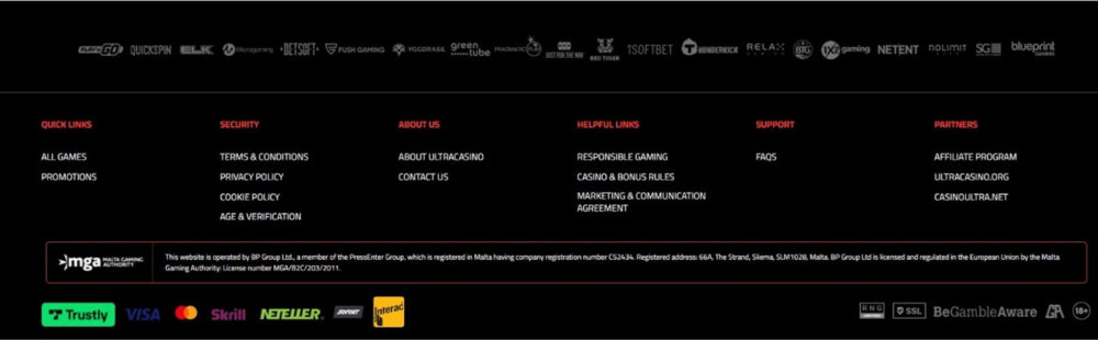 ultra casino betalingen